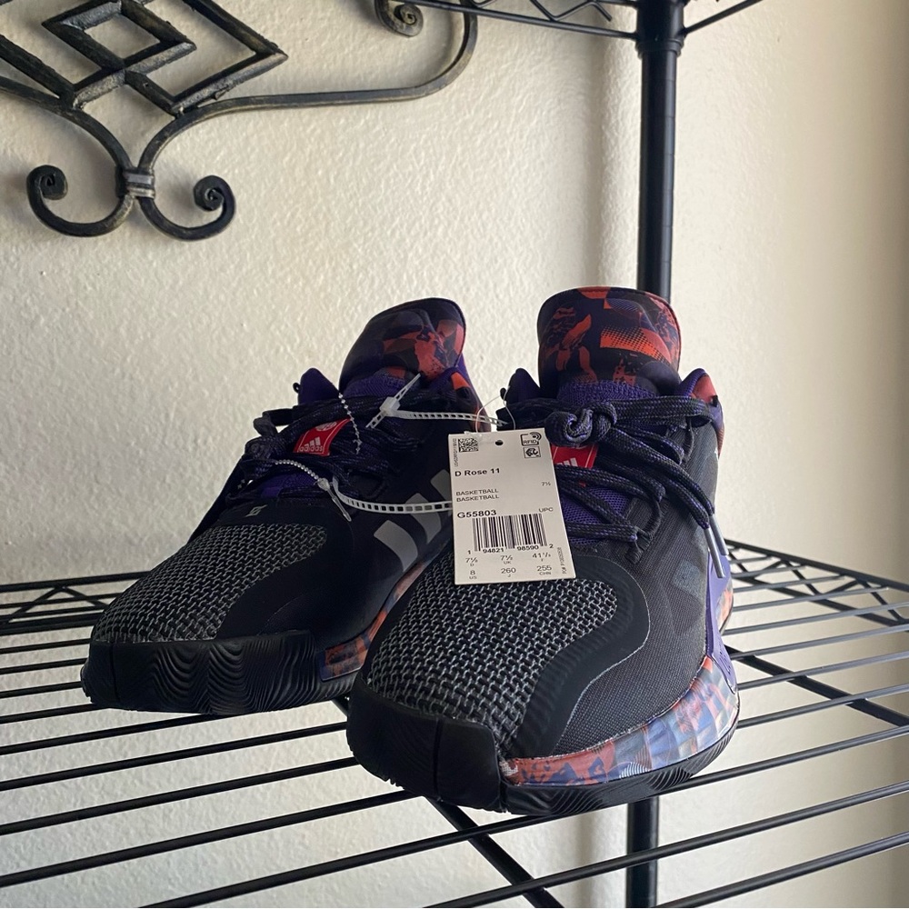 Adidas D Rose 11 'Made in China' Basketball Black Purple - Men's Size 8 G55803.
